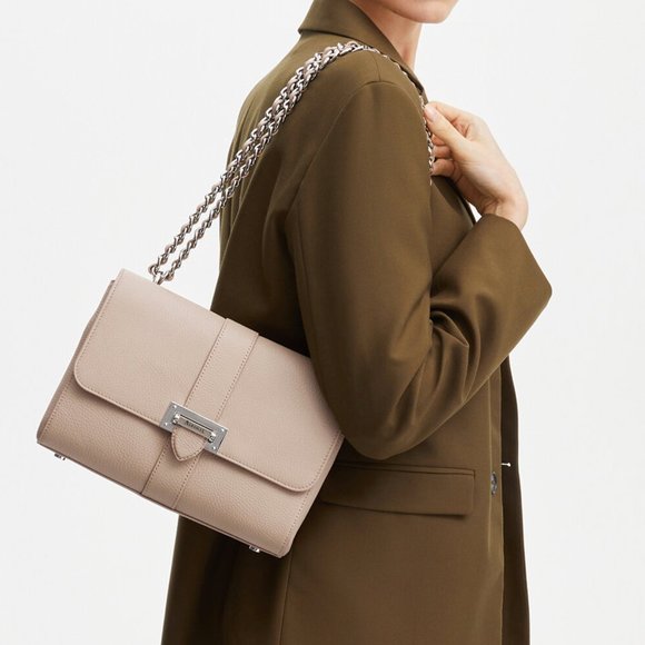 Aspinal of London - Large Lottie Bag - Soft Taupe Pebble - Picture 13 of 15